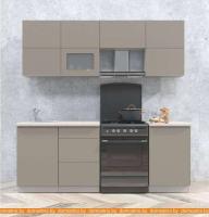 Кухня Интерлиния Мила Матте 2.1 Б (луна/луна/травертин серый) картинка