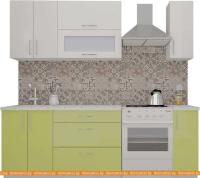 Кухня ВерсоМебель ВерсоЛайн 4-1.7 (белый 001/лайм 003) картинка