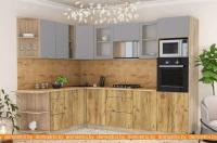 Кухня Интерлиния Мила 1.88x2.8 левая (серебристый-дуб золотой-дуб бунратти) картинка