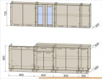 Кухня Интерлиния Мила 25 (антрацит/вудлайн кремовый) картинка