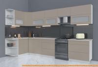 Кухня Интерлиния Мила Матте 1.5x3.5 Б левая (луна/луна/травертин серый) картинка