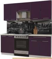 Кухня Интерлиния Мила Пластик 2.0 А (слива глянец/опал светлый) картинка