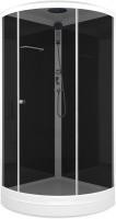 Душевая кабина Domani-Spa Simple 99 90x90 (тонированное стекло / черные стенки) с крышей картинка
