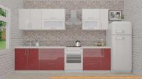 Кухня ВерсоМебель ВерсоЛайн 8-2.5 (белый 001/рубиново-красный 600) картинка