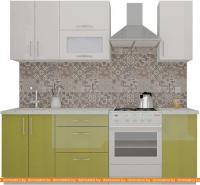 Кухня ВерсоМебель ВерсоЛайн 4-1.6 (белый 001/оливковый 004) картинка