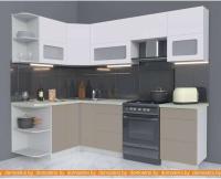 Кухня Интерлиния Мила Матте 1.5x2.5 Б левая (белый-луна-опал светлый) картинка