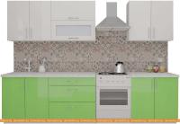 Кухня ВерсоМебель ВерсоЛайн 4-2.4 (белый 001/яблоко 005) картинка