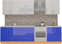 Кухня ВерсоМебель ВерсоЛайн 4-2.4 (белый 001/глубокий синий 601) картинка
