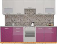 Кухня ВерсоМебель ЭкоЛайт-5 2.9 (белый/лиловый) картинка