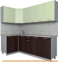 Кухня Интерлиния Мила Лайт 1.2x2.2 (салатовый/дуб венге) картинка