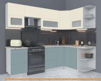 Кухня Интерлиния Мила Матте 1.5x2.5 Б правая (слоновая кость/океан/опал светлый) картинка