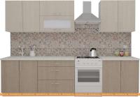 Кухня ВерсоМебель ВерсоЛайн 2-2.4 (крослайн латте/крослайн карамель) картинка