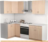 Кухня S-Company Клео лайт 1.2x1.8 левая (дуб молочный/дуб молочный) картинка