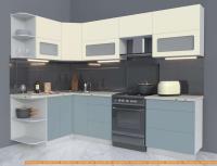 Кухня Интерлиния Мила Матте 1.5x2.7 Б левая (слоновая кость/океан/опал светлый) картинка