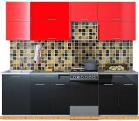 Кухня Интерлиния Мила Gloss 50-24 (красный/черный) картинка