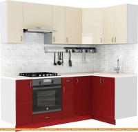 Кухня S-Company Клео глосc 1.2x2.2 правая (бургундский глянец/ваниль глянец) картинка