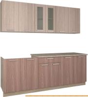 Кухня Интерлиния Мила 22 (ясень светлый/ясень темный) картинка