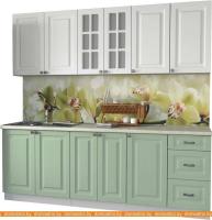 Кухня Интерлиния Мила Деко 2.2 А (мята/белый/опал светлый) картинка