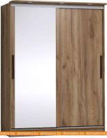 Шкаф-купе Глазов Strike 1600 ЛДСП с зеркалом (дуб табачный craft) картинка