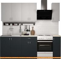 Кухня S-Company Клео лайт 1.7 (антрацит/стальной серый) картинка