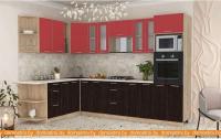 Кухня Интерлиния Мила 1.88x3.0 левая (красный-дуб венге-малага) картинка