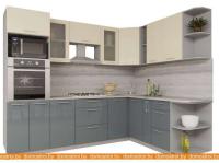 Кухня Интерлиния Мила Gloss 1.88x2.6 правая (ваниль-асфальт) картинка