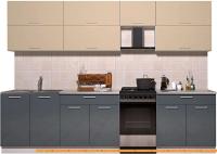 Кухня Интерлиния Мила Gloss 50-29 (ваниль/асфальт глянец) картинка