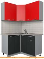 Кухня Интерлиния Мила Лайт 1.2x1.3 (красный-антрацит-кастилло темный) картинка