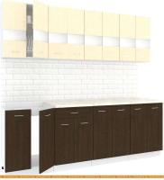 Кухня Кортекс-мебель Корнелия Экстра 2.4м (венге светлый/венге/марсель) картинка