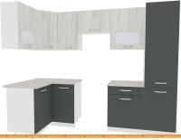 Кухня ВерсоМебель Эко-5 1.2x2.6 левая (дуб крафт белый/антрацит) картинка