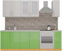 Кухня ВерсоМебель ВерсоЛайн 7-1.9 (белый 001/яблоко 005) картинка