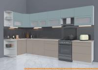 Кухня Интерлиния Мила Матте 1.5x3.7 Б левая (океан/луна/травертин серый) картинка