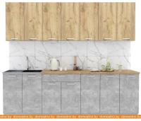 Кухня Интерлиния Мила Лайт 2.8 (дуб золотой-бетон-дуб бунратти) картинка