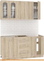 Кухня Кортекс-мебель Корнелия Ретро 1.8м без столешницы (дуб сонома) картинка