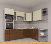 Кухня Интерлиния Мила Gloss 1.88x2.4 правая (ваниль-шоколад) картинка