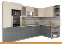 Кухня Интерлиния Мила Gloss 1.68x3.2 правая (ваниль-асфальт) картинка