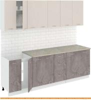 Кухня Кортекс-мебель Корнелия Лира 2.4м (капучино/оникс/марсель) картинка