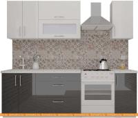 Кухня ВерсоМебель ВерсоЛайн 4-1.8 (белый 001/черный графит 042) картинка