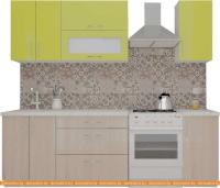 Кухня ВерсоМебель ВерсоЛайн 6-1.9 (зеленый лайм/ясень шимо светлый) картинка