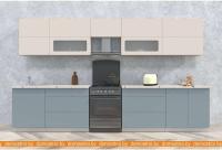 Кухня Интерлиния Мила Матте 3.6 Б (слоновая кость/океан/опал светлый) картинка