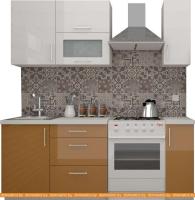 Кухня ВерсоМебель ВерсоЛайн 4-1.4 (белый 001/капучино 103) картинка