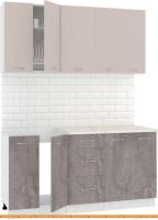 Кухня Кортекс-мебель Корнелия Лира 1.6м (капучино/оникс/марсель) картинка