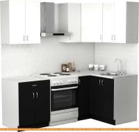 Кухня S-Company Клео лайт 1.2x1.5 правая (черный/белый) картинка