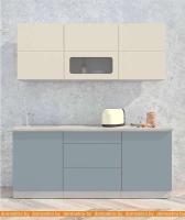 Кухня Интерлиния Мила Матте 1.9 А (слоновая кость/океан/опал светлый) картинка