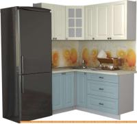 Кухня Интерлиния Мила Деко 1.2x1.7 (слоновая кость/океан/опал светлый) картинка