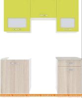 Кухня ВерсоМебель Эко-5 1.6 (ясень шимо светлый/зеленый лайм) картинка