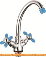 Смеситель Loffrey LF85910B (хром/голубой) картинка