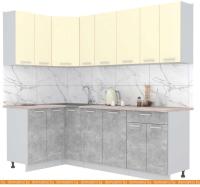 Кухня Интерлиния Мила Лайт 1.2x2.3 (ваниль-бетон-травертин) картинка