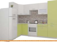 Кухня ВерсоМебель ЭкоЛайт-6 1.4x2.7 правая (белый/лайм) картинка