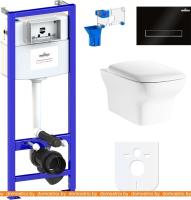 Унитаз Lavinia Boho Relfix Bristol Rimless 7 в 1 87040118 (черное стекло) картинка